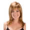 Convenient Blonde Straight Shoulder Length With Bangs Capless Synthetic Women Wigs