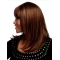 Convenient Auburn Straight Shoulder Length With Bangs Capless Synthetic Women Wigs