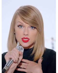 High Quality Blonde Shoulder Length Straight With Bangs Taylor Swift Inspired Human Hair Wigs High Quality Blonde Shoulder Length Straight With Bangs Taylor Swift Inspired Human Hair Wigs