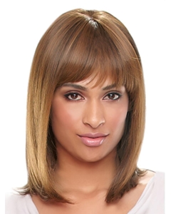 Exquisite Auburn Straight Shoulder Length With Bangs Capless Synthetic African American Wigs Exquisite Auburn Straight Shoulder Length With Bangs Capless Synthetic African American Wigs