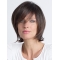 Brown Shoulder Length Straight With Bangs Lace Front Fantastic Human Hair Women Wigs