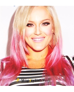 Pink Straight Lace Front 100% Indian Remy Hair Ombre Wigs  Pink Straight Lace Front 100% Indian Remy Hair Ombre Wigs