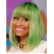 Best Straight With Bangs Shoulder Length Capless Synthetic Ombre Nicki Minaj Hair