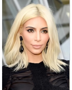 Blonde Straight Shoulder Length Lace Front Human Hair Kim Kardashian Wigs Blonde Straight Shoulder Length Lace Front Human Hair Kim Kardashian Wigs