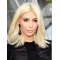 Blonde Straight Shoulder Length Lace Front Human Hair Kim Kardashian Wigs