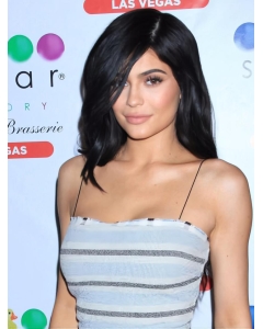 Long Black Straight With Bangs  Capless Synthetic  Kylie Jenner Wigs Long Black Straight With Bangs  Capless Synthetic  Kylie Jenner Wigs