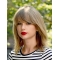  Blonde Shoulder Length  Straight With Bangs Lace Front Synthetic Taylor Swift Women Wigs