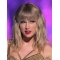  Platinum Blonde Shoulder Length  Straight With Bangs Lace Synthetic Women Taylor Swift Wigs