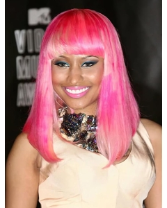 Ombre/2 Tone Straight With Bangs Shoulder Length Lace Front Synthetic Nicki Minaj Wigs Ombre/2 Tone Straight With Bangs Shoulder Length Lace Front Synthetic Nicki Minaj Wigs