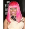 Ombre/2 Tone Straight With Bangs Shoulder Length Lace Front Synthetic Nicki Minaj Wigs