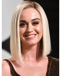 Straight Lace Front Shoulder Length Synthetic Grey Bobs Katy Perry Wigs Straight Lace Front Shoulder Length Synthetic Grey Bobs Katy Perry Wigs