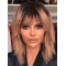  Shoulder Length Straight With Bangs Lace Front Synthetic Lisa Rinna Wigs
