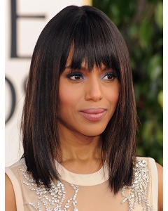 Straight Shoulder Length Black Synthetic Kerry Washington Wigs Straight Shoulder Length Black Synthetic Kerry Washington Wigs