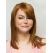  Blonde Straight Shoulder Length With Bangs  Lace Front Synthetic Emma Stone Women Wigs