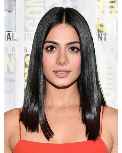 Black Straight Without Bangs Shoulder Length Capless Synthetic Women Emeraude Toubia Wigs  Black Straight Without Bangs Shoulder Length Capless Synthetic Women Emeraude Toubia Wigs