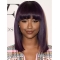 Purple  Shoulder Length Straight With Bangs Lace Front Synthetic Justine Skye Wigs