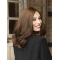 Wavy Brown 14" Shoulder Length Synthetic Without Bangs Sleek Lace Front Wigs