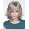 Wavy Medium  Blonde With Bangs Mono Synthetic Women Wigs 