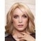 Blonde Wavy Layered Medium Length Capless Human Hair Wigs For Women