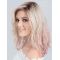Ombre/2 Tone Shoulder Length Wavy Without Bangs Lace Front Synthetic Women Wigs