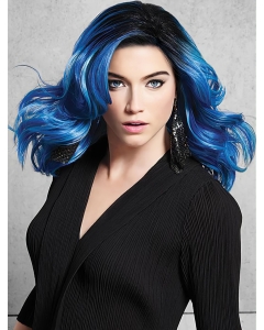 Shoulder Length Great Blue Synthetic Without Bangs Lace Front Wigs Shoulder Length Great Blue Synthetic Without Bangs Lace Front Wigs