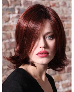 Red Wavy Without Bangs Monofilament Synthetic Women Wigs Red Wavy Without Bangs Monofilament Synthetic Women Wigs