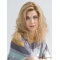 Stylish Blonde Shoulder Length Wavy Hand-tied Layered Human Hair Women Wigs