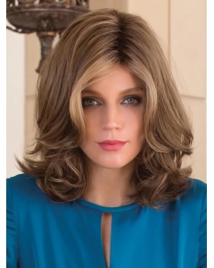 Wavy Brown Shoulder Length Capless Synthetic Women Wigs Wavy Brown Shoulder Length Capless Synthetic Women Wigs