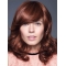 Wavy Shoulder Length 14" Auburn Hand-tied Synthetic Women Wigs
