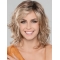 Ideal Blonde Wavy Without Bangs Shoulder Length Monofilament Synthetic Women Wigs