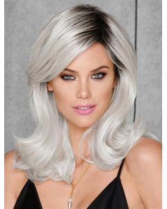 Shoulder Length Wavy Capless Synthetic Grey Women Wig  Shoulder Length Wavy Capless Synthetic Grey Women Wig