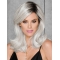  Shoulder Length Wavy Capless Synthetic Grey Women Wig