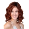 Red Wavy Without Bangs Mono Synthetic Women Wigs For Cancer Patients