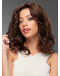 Shoulder Length Wavy  Brown Without Bangs 100% Hand-Tied  Human Hair Women Wigs Shoulder Length Wavy  Brown Without Bangs 100% Hand-Tied  Human Hair Women Wigs