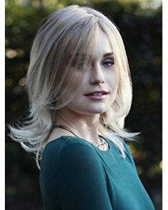 Medium Length Wavy Blonde Layered Lace Front Synthetic Women Wigs Medium Length Wavy Blonde Layered Lace Front Synthetic Women Wigs