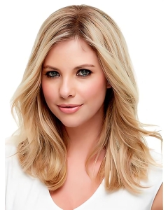 16" Blonde Wavy Without Bangs Mono Top Human Hair Women Wigs 16" Blonde Wavy Without Bangs Mono Top Human Hair Women Wigs