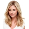 16" Blonde Wavy Without Bangs Mono Top Human Hair Women Wigs