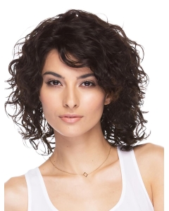 Refined Brown Wavy Shoulder Length Capless Human Hair Women Wigs Refined Brown Wavy Shoulder Length Capless Human Hair Women Wigs