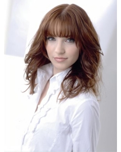 Amazing Auburn Wavy With Bangs Shoulder Length Capless Human Hair Women Wigs Amazing Auburn Wavy With Bangs Shoulder Length Capless Human Hair Women Wigs