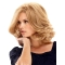Trendy Blonde Wavy Shoulder Length Lace Front Synthetic Women  Wigs