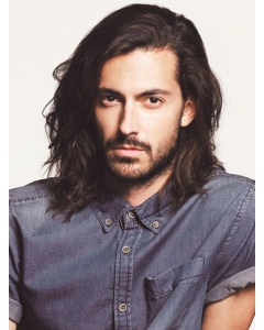 Durable Wavy Lace Front Shoulder Length Human Hair Men Wigs Durable Wavy Lace Front Shoulder Length Human Hair Men Wigs