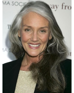 Shoulder Length Wavy Hand Tied Human Hair Grey Lady Wigs   Shoulder Length Wavy Hand Tied Human Hair Grey Lady Wigs