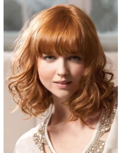 Nice Blonde Wavy Shoulder Length Capless Synthetic Women Wigs Nice Blonde Wavy Shoulder Length Capless Synthetic Women Wigs