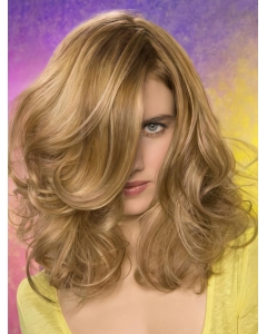 Flexibility Blonde Wavy Shoulder Length Lace Front Synthetic Women Wigs Flexibility Blonde Wavy Shoulder Length Lace Front Synthetic Women Wigs