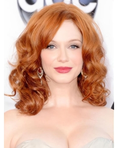 Discount Shoulder Length Wavy Full Lace Copper Human Hair Women Wigs  Discount Shoulder Length Wavy Full Lace Copper Human Hair Women Wigs