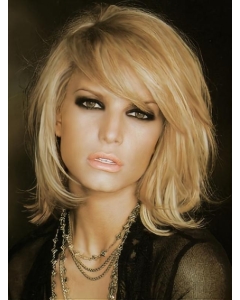 Jessica Simpson Novel and Alluring Mid-length Layered Wavy Lace Human Hair Wig For Women Jessica Simpson Novel and Alluring Mid-length Layered Wavy Lace Human Hair Wig For Women