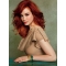 Durable Shoulder Length Wavy Capless Copper Human Hair Women Wigs