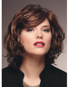Fabulous New Design  Auburn Shoulder Length Wavy With Bangs Capless Synthetic Women Wigs Fabulous New Design  Auburn Shoulder Length Wavy With Bangs Capless Synthetic Women Wigs