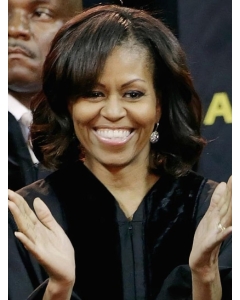 Side-Parted Medium Curls Wig First Lady Michelle Obama Wigs Side-Parted Medium Curls Wig First Lady Michelle Obama Wigs