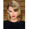 Beautiful Blonde Shoulder Length Wavy  With Bangs Taylor Swift Inspired Synthetic  Women Wigs